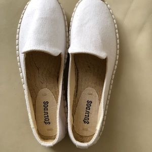 Brand new white soludos